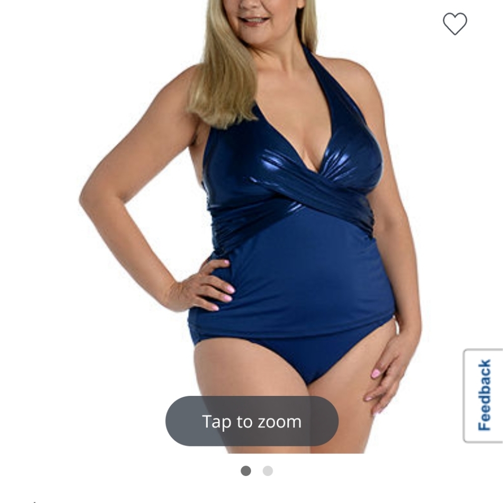 Mynah Metallic blue tankini